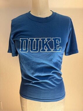 Vintage 1980’s Duke Blue T-Shirt Made in USA - Men's Small